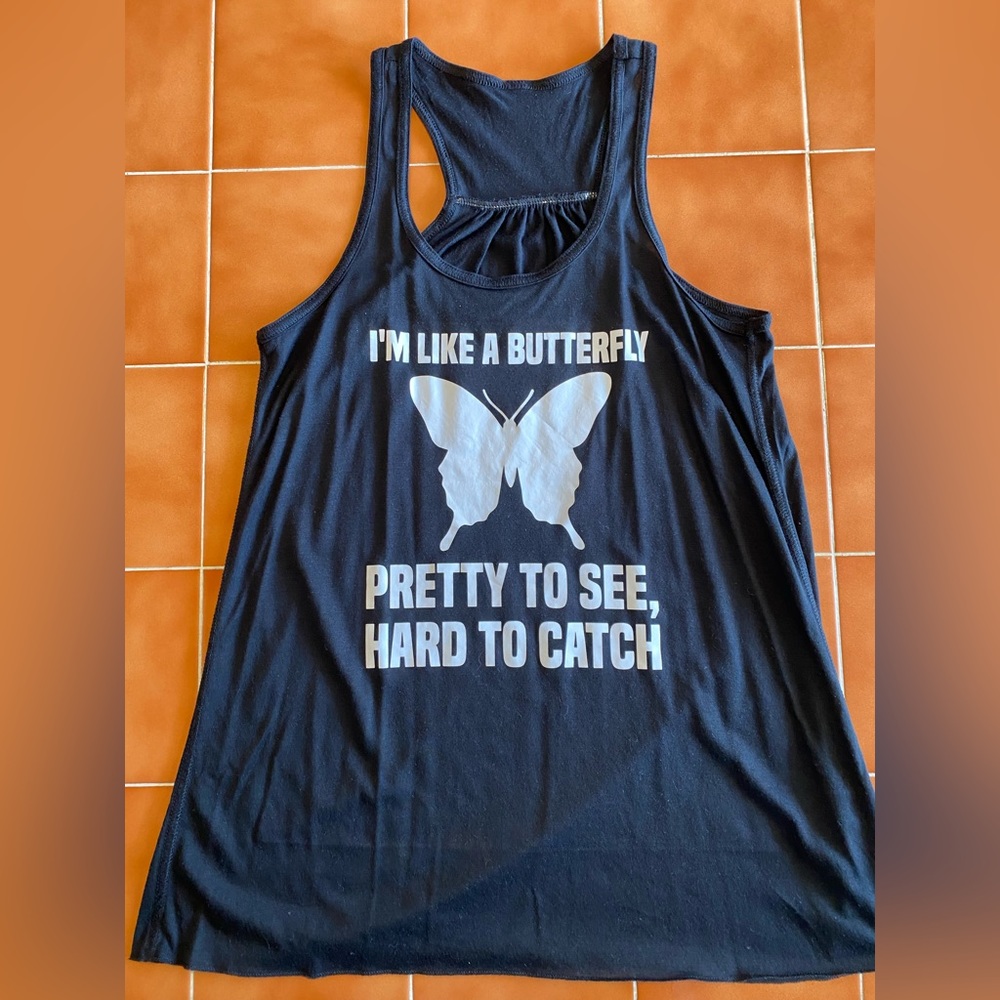 CVG Butterfly design Black Tank, size Medium